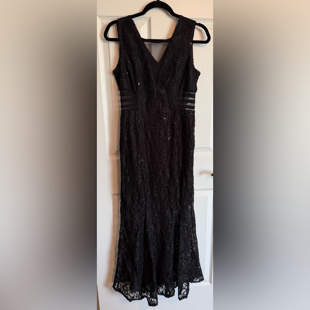 Chic Black Lace & Sequin Dress